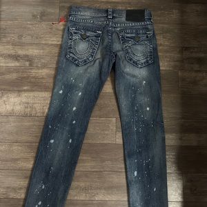 true religion paint splatter jeans